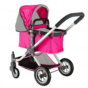 Кукольная коляска, цвет фуксия и серый (RT, 5208RT)