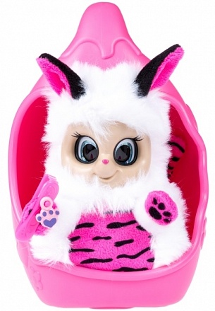 Мягкая игрушка из серии Bush baby world – Тигренок Тилли, 20 см, шевелит ушками, вращает глазками, со спальным коконом, заколкой и шармом 