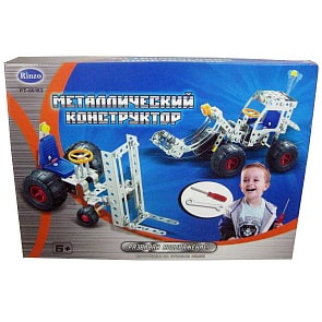 Конструктор металлический - экскаватор и подъемник, 132 детали (Rinzo, pt-00163)
