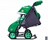 Санки-коляска Snow Galaxy - City-1-1 - Серый Зайка, цвет зеленый на больших надувных колесах, сумка, варежки  - миниатюра №1