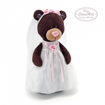 Мягкая игрушка - Медведь девочка Milk невеста, 30 см. 
