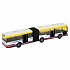 Автобус с резинкой 18 см, двери открываются, металлический, инерционный  - миниатюра №1