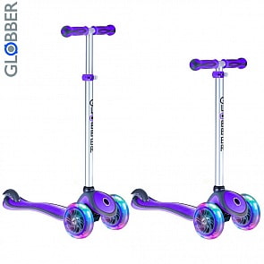 Самокат Globber Primo Plus Lights со светящимися колесами, цвет -  Purple (Globber, 442-103-2)