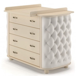 Комод детский Гандылян КО-2015-1 Тиффани Стразы, слоновая кость (Gandylyan, GAN-КО-2015-1_слоновая кость)