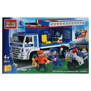Конструктор Камаз - Полиция, с фигурками, 172 детали (Город мастеров, KK-3014-R)