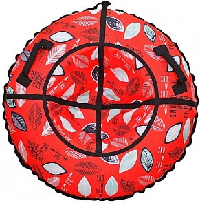 Санки надувные - Тюбинг SnowShow - Разноцветные листья на красном, диаметр 118 см (SnowShow, 6723RT)