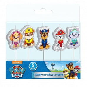 Свечи на палочках Paw Patrol, 5 штук (Росмэн, 31360ros)