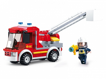 Конструктор - Пожарная машина с фигуркой, 136 деталей 