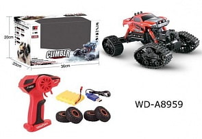 Машина Скалолаз на радиоуправлении 2.4G, 1:16, световые эффекты, разные цвета (Junfa Toys, 8897-191E) (ассортимент)