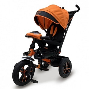 Велосипед 3-колесный Lexus trike, надувные колеса 12 и 10', светомузыка, поворотное сиденье, регулируемая спинка, складной руль, оранжевый (Lexus Trike, T410M2-N1210P-ORANGE)