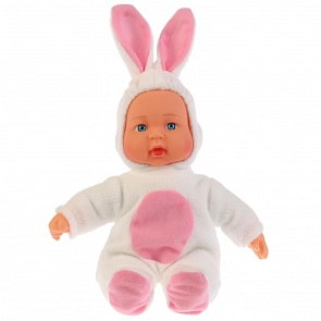 Пупс озвученный Юляша в костюме зайки, 25 см., песня и 33 стиха А. Барто (Карапуз, HDL1469-3-RU)
