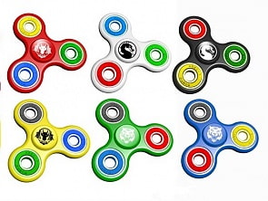 Спиннер тройной, в коробке, 6 видов (Hand Spinner, 1703-01B)