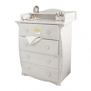 Комод с настилом Красная Звезда С 257, накладка №22 Мишка на облаке, античный белый (Красная Звезда, КЗ-С257 Э Рс_античный белый)