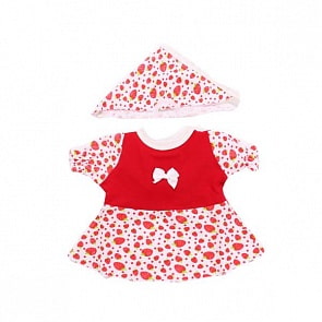 Одежда для куклы Карапуз, 40-42 см - Платье с косынкой, цвет красный (Карапуз, OTF-510-RUsim)