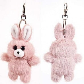 Игрушка мягкая из серии Флэтси Мини - Зайка с подвесом, 9,5 см (Abtoys, M5073)