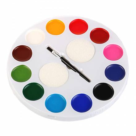 Аквагрим 12 цветных красок на масляной основе 