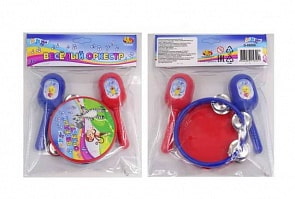 Набор музыкальных инструментов бубен и маракасы (Junfa Toys, D-00080) 