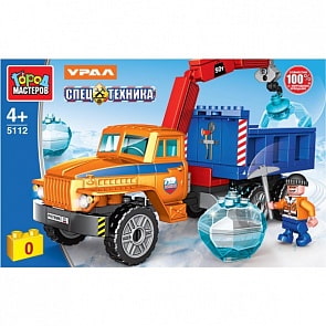 Конструктор Урал с краном Спецтехника 106 деталей (Город мастеров, 5112-KK)