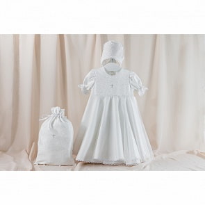 Крестильный набор для девочки – Ангелина, 3 предмета, 0-3 месяца (Makkaroni Kids, 2007665031309)