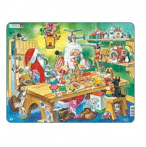 Пазл – Мастерская Санта Клауса, 140 деталей (Larsen, EA2k)