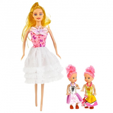 Набор из 3-х кукол – Мама, 29 см и 2 дочки, с одеждой и аксессуарами  