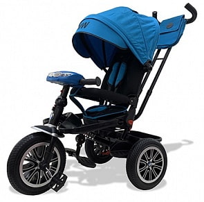Трехколесный велосипед - BMW, колеса 12" и 10", голубой, свет и звук (BMW, BMW-5M-N1210-LBLUE)