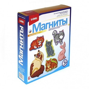 Фигурки на магнитах из гипса - Домашние кошки (Lori, М-064)