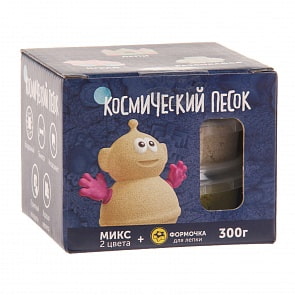 Набор - Космический песок – Микс, 2 цвета классический и желтый с формочкой (Волшебный мир, KP015SY)