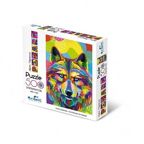 Пазл из серии Арт-терапия. Поп-арт Волк, 500 деталей (Origami, 05622)