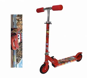 Двухколесный самокат Disney - Тачки, 12,5 см, свет (1toy, Т58405)