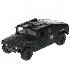 Машина Армейский внедорожник 12 см двери и багажник открываются металлическая (Технопарк, HAMVE-12-BK)