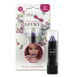 Помада, меняющая цвет на розовый, базовый цвет: сиреневый, на блистере, масса 3,3 г (Lucky, Т11940)