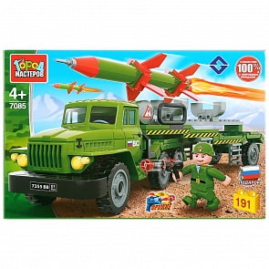 Конструктор Урал: перевозчик с ракетой, 191 деталь (Город мастеров, 7085-KK)