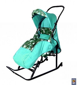 Санки-коляска «Шустрик» Имго-6 с колесиками. Бирюза (RT, 3713RT)