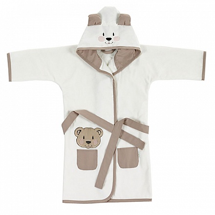 Халат фигурный вел./махра с капюшоном Kidboo FBR0006 Медвежонок, хлопок, размер 4 