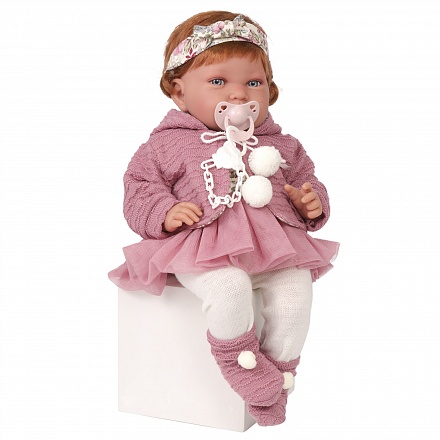 Кукла-малышка  Саманта в розовом 40 см мягконабивная 