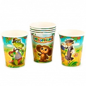Набор стаканчиков Чебурашка, 6 штук (Веселый праздник, ST-CH-06sim)
