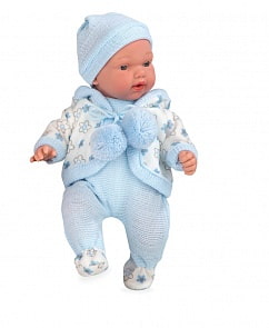 Интерактивный пупс Arias Elegance с мягким телом в голубой одежде, 28 см (Arias, Т16339)
