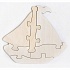 Развивающий деревянный пазл-раскраска – Кораблик, 6 элементов  - миниатюра №1