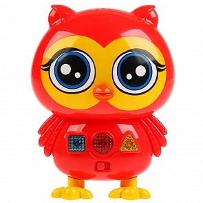 Развивающая игрушка - Сказочник сова, 4 сказки К. Чуковского, 20+ песен из м/ф, 10 загадок про животных и птиц, световые эффекты (Умка, HT821-R)