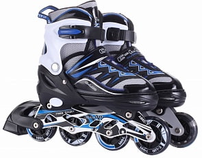 Коньки роликовые, переднее колесо со светом, L, 39-42, черно-синие (Navigator, Т14965)