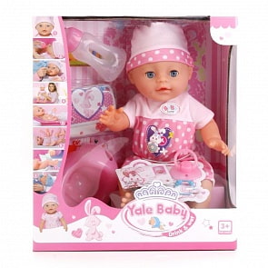 Пупс, умеющий пить и писать, с аксессуарами, 30 см. (Yale Baby, YL1712Gsim)