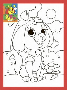 Раскраска со стразами - Милый щеночек, 19 х 26 см (Рыжий кот, Р-8354)