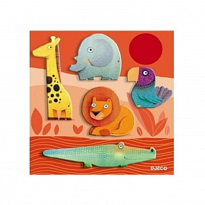 Деревянная рамка - вкладыш - Джунгли (Djeco, 01037k)