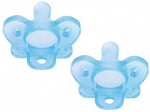 Пустышки цельносиликоновые, 0-6 месяцев, 2 шт., синие (Dr Brown's, PS12004)