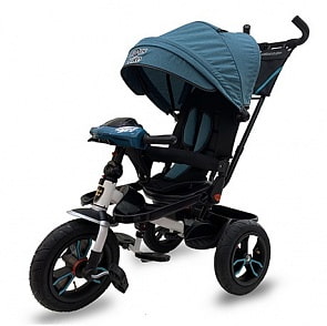 Велосипед 3 колесный – Lexus trike, аквамарин, надувные колеса 12 и 10 дюйм, светомузыкальная панель, поворотное сиденье (Lexus Trike, T400M2-N1210P-WHITE+AQUA)