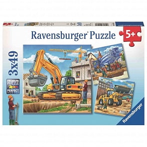 Пазл - Большие строительные машины, 3 пазла по 49 деталей (Ravensburger, R09226)