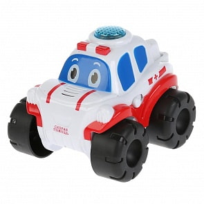 Музыкальная машинка Скорая бип-бип, 7 песен Волшебники двора, свет (Умка, HT844-R1)