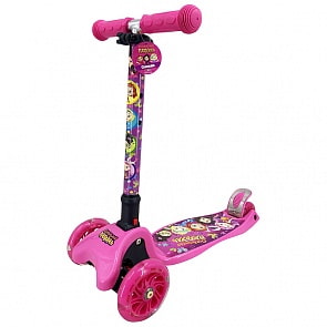Самокат трехколесный Сказочный патруль со светом складной управление наклоном (Сказочный патруль, S00103-SP)