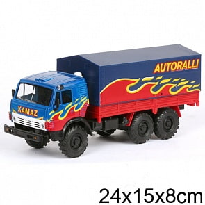 Инерционная машинка КАМАЗ - Autoralli, свет, звук, 1:43 (Технопарк, KAMAZ-12sim)